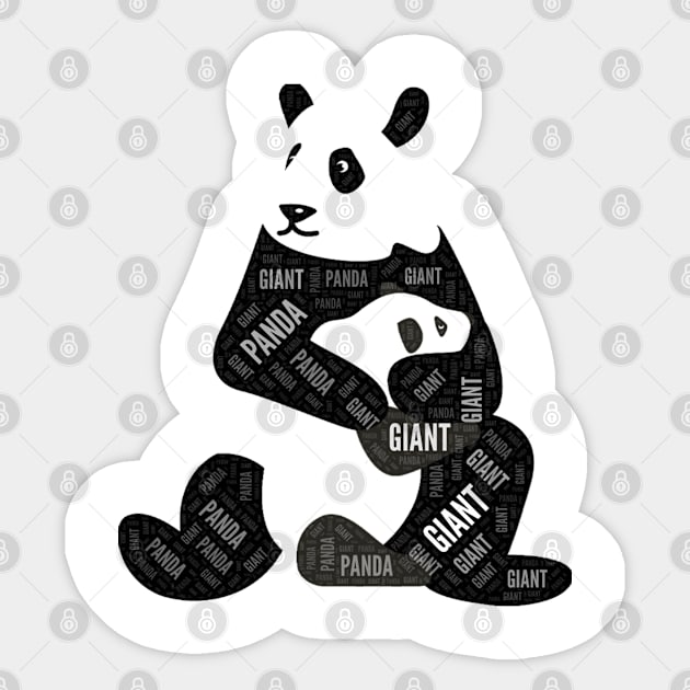 Giant panda (Ailuropoda melanoleuca) Sticker by AmazighmanDesigns